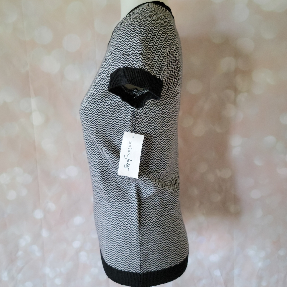 Maison Jules Ribbed Ringer Short Sleeve Sweater - Picture 10 of 14